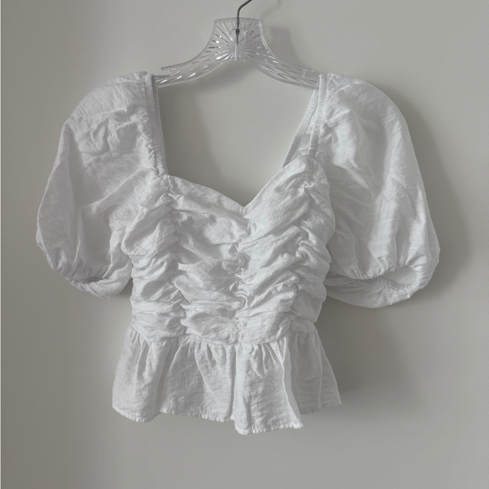 Express White Puff Sleeve Blouse